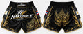 Short Muay Thaï NAKFORCE – Noir/Or & Blanc/Or